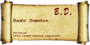 Baahr Domokos névjegykártya